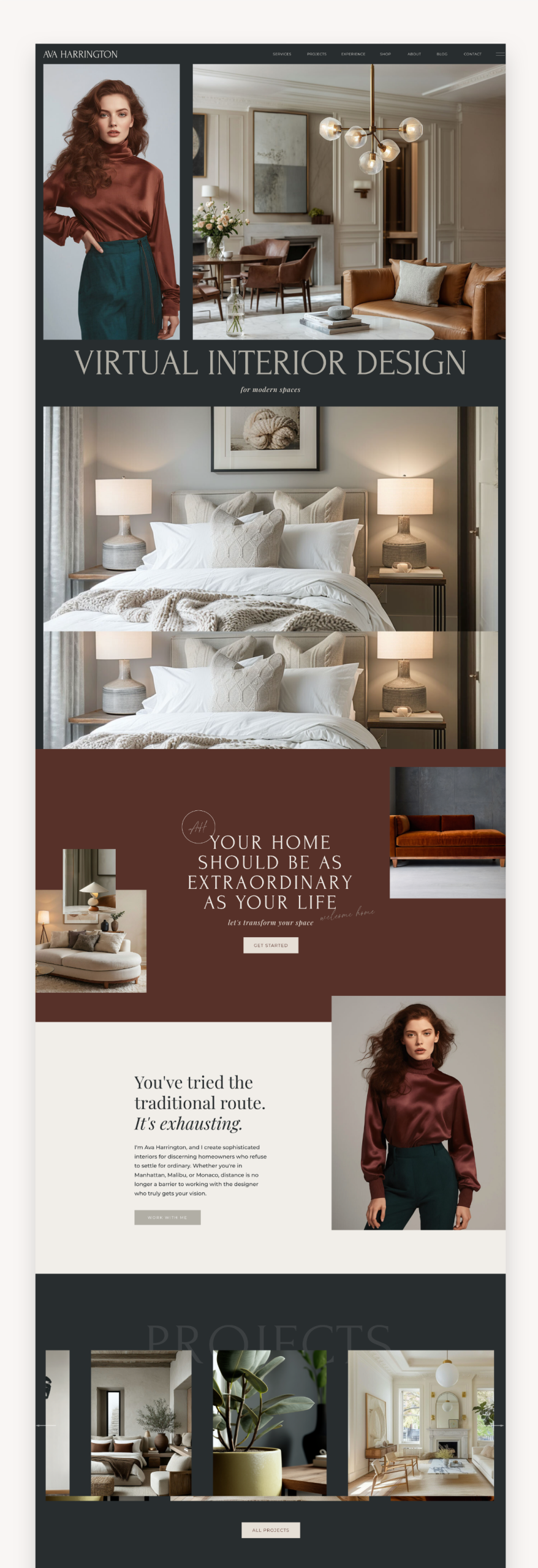 Ava Harrington Interior Design Showit Website