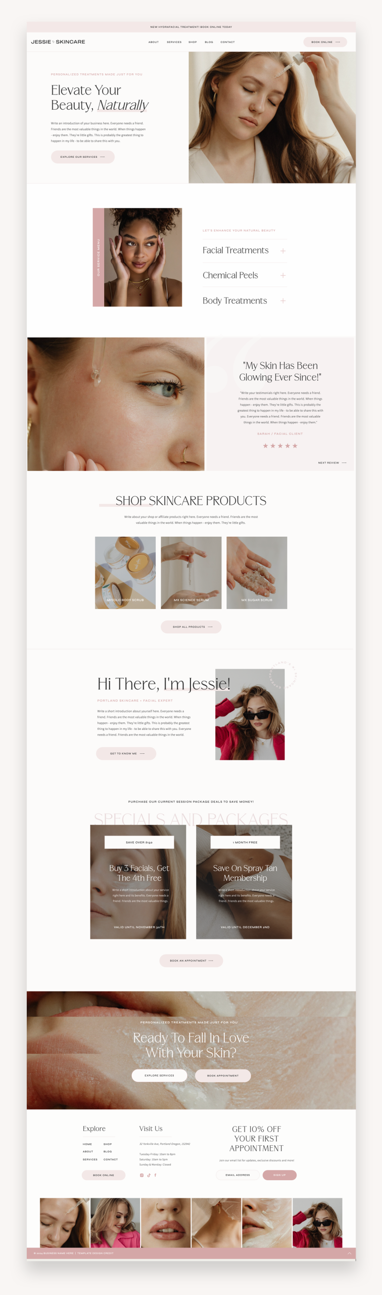 Jessie Wellness Showit Template
