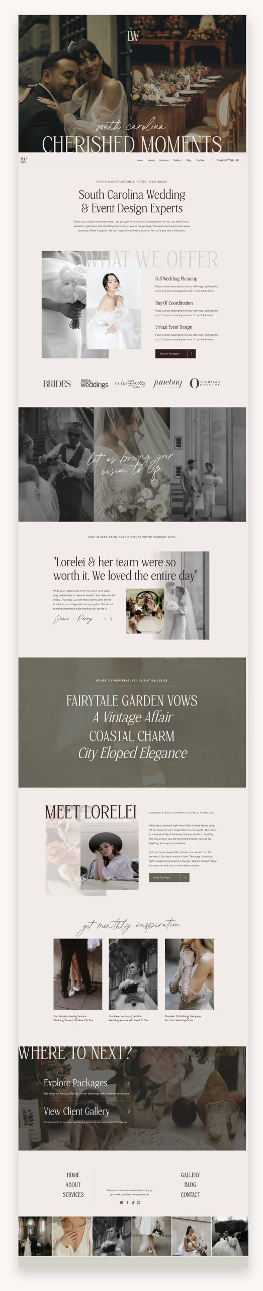 Lorelei Photography Showit Template