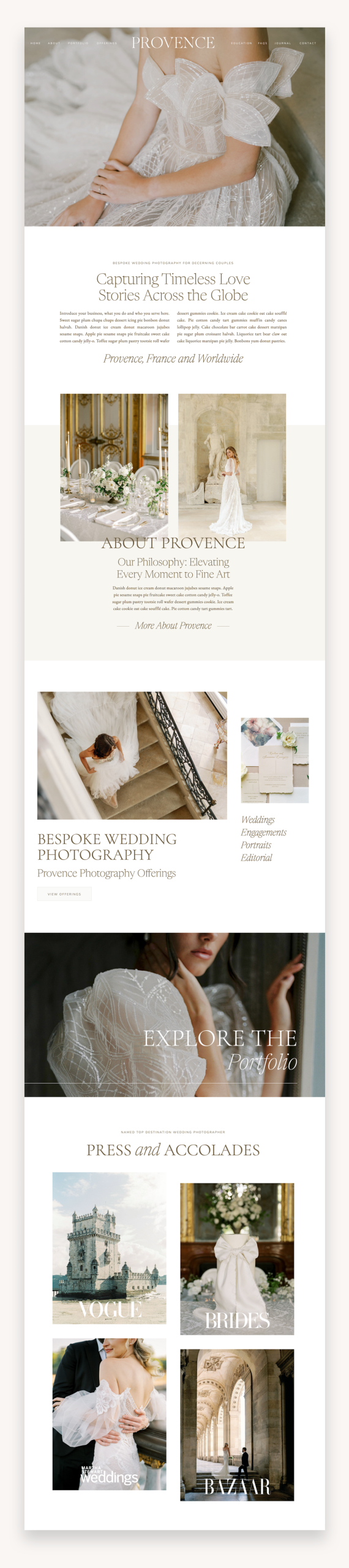 Provence Photography Showit Template