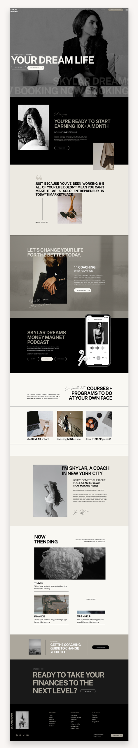Skylar Dreams Showit Template