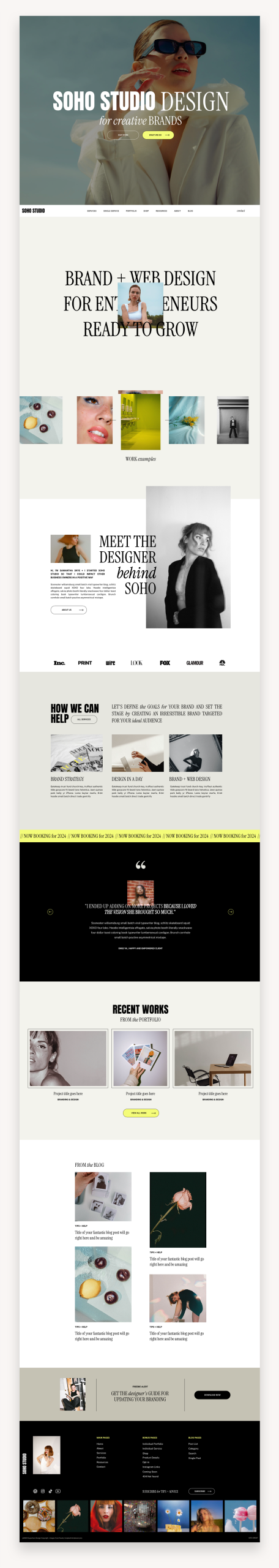 Soho Studio Showit Template