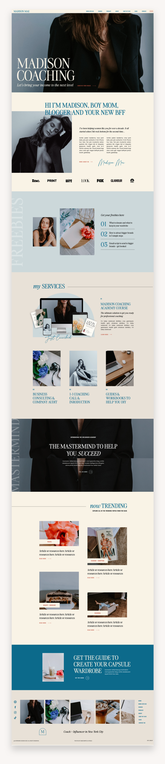 Madison Mae Coaching Showit Template