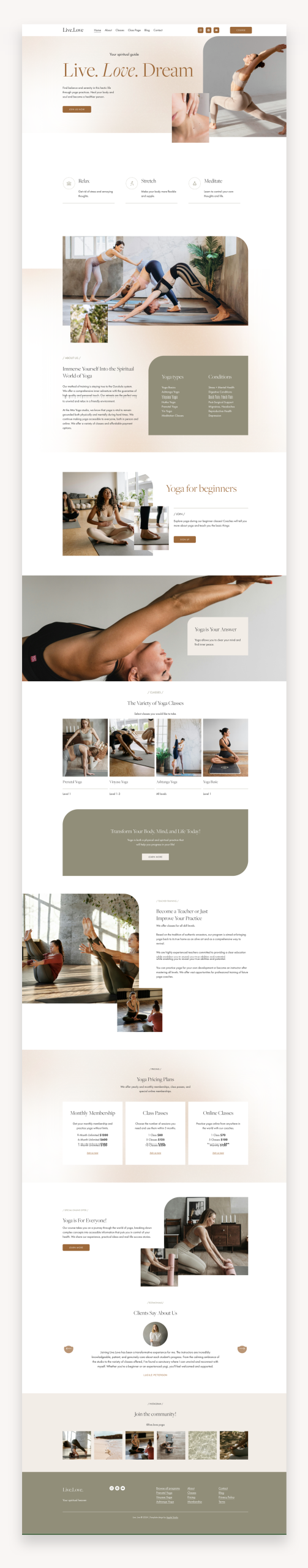 Livelove Squarespace Template