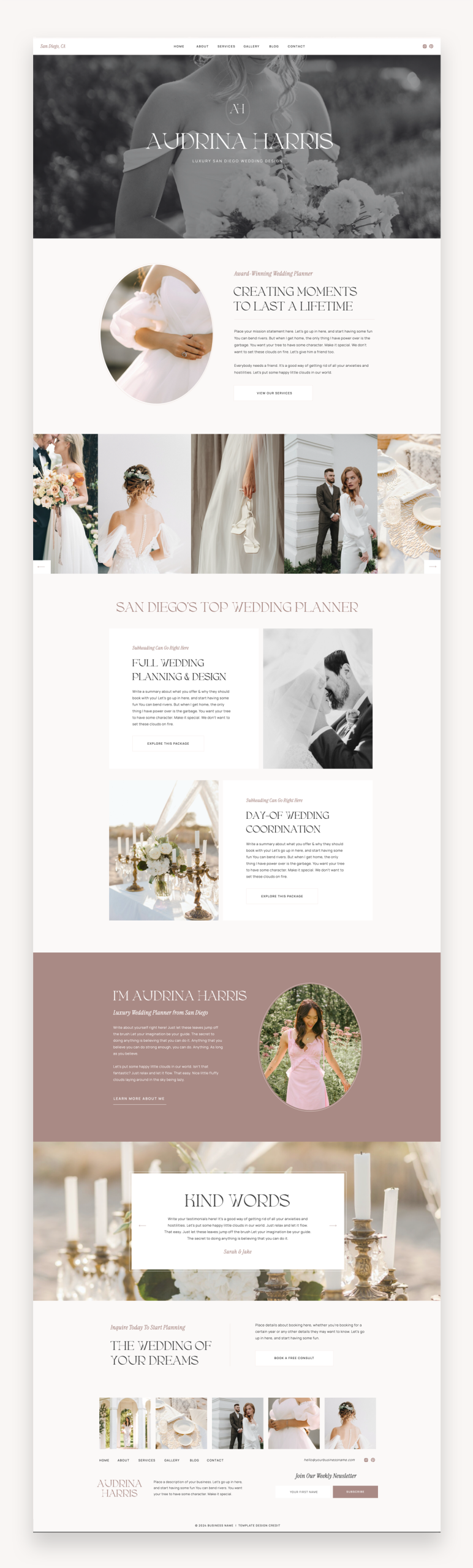 Audrina Photography Showit Template