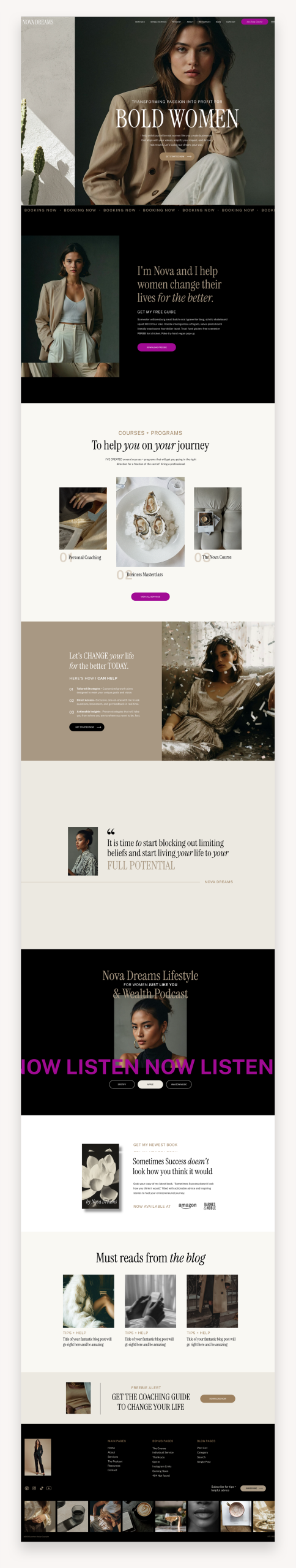 Nova Dreams Showit Template