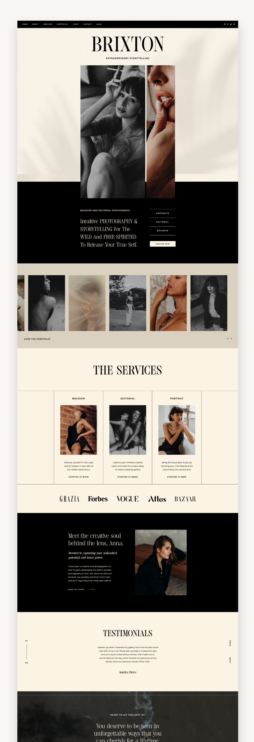 Brixton Coach Showit Template