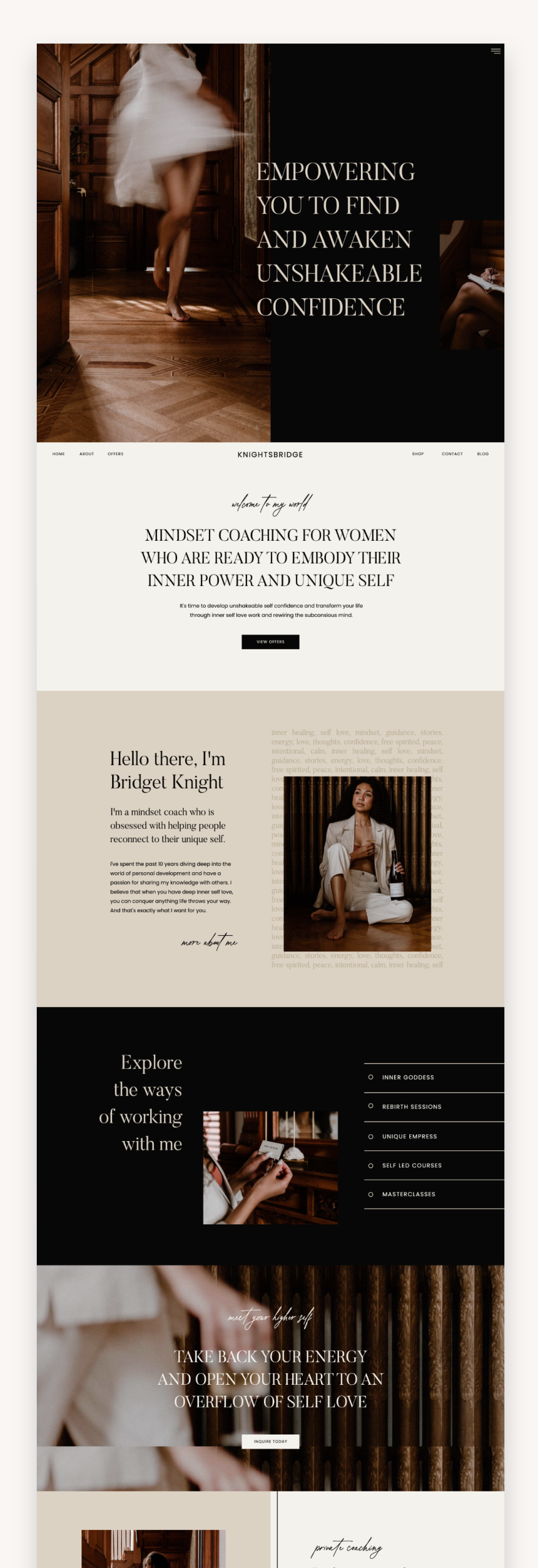 Knightsbridge Coach Showit Template