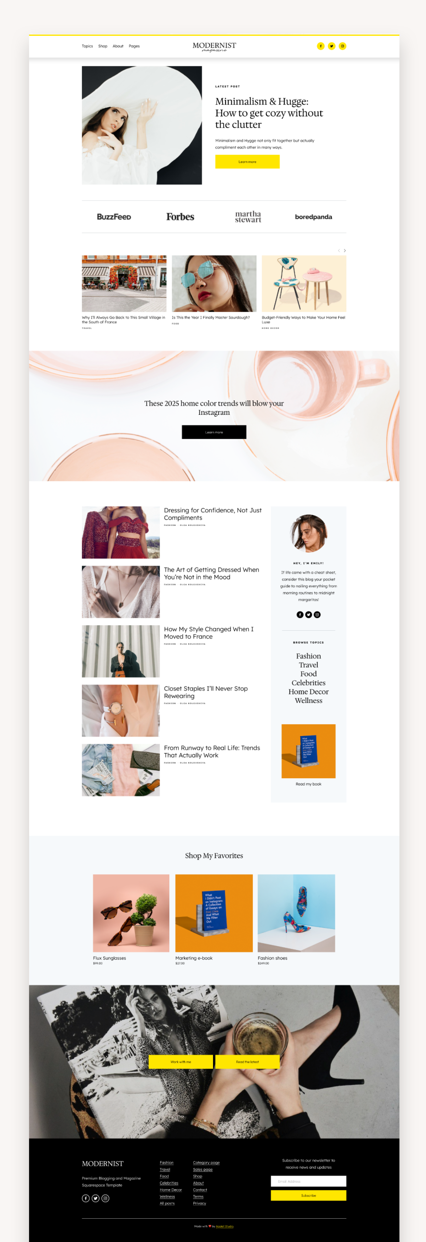 Modernist Blog Squarespace Template