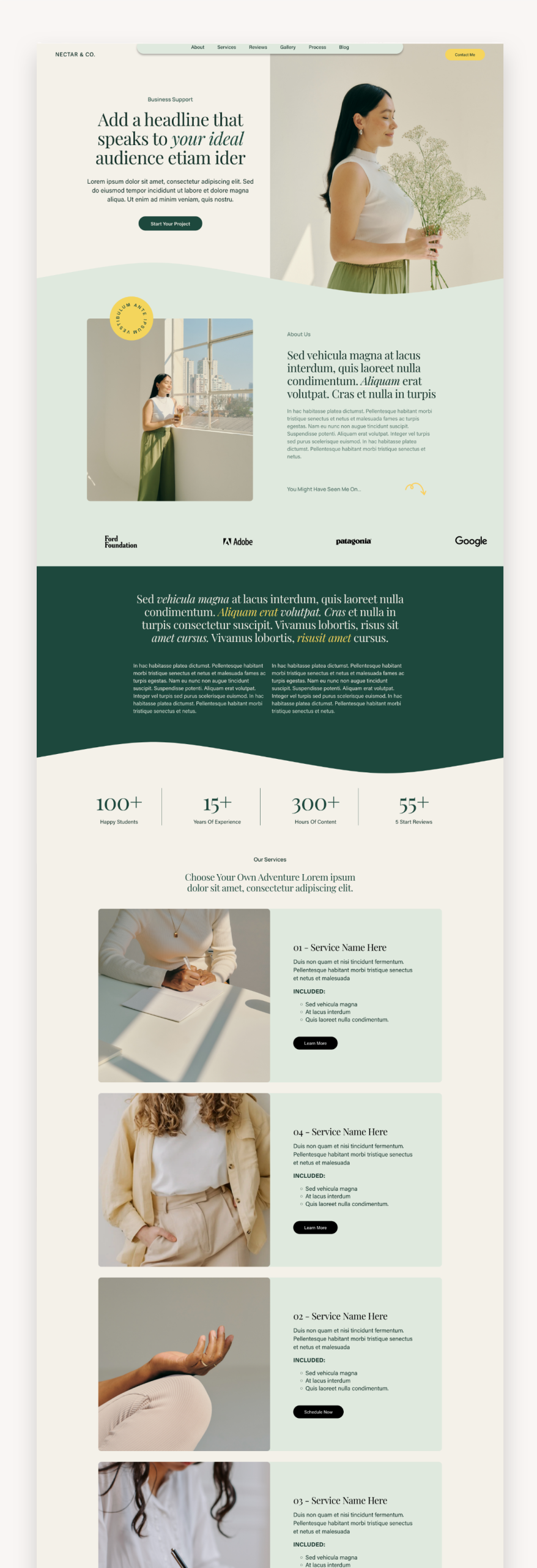 One-Page Squarespace Template