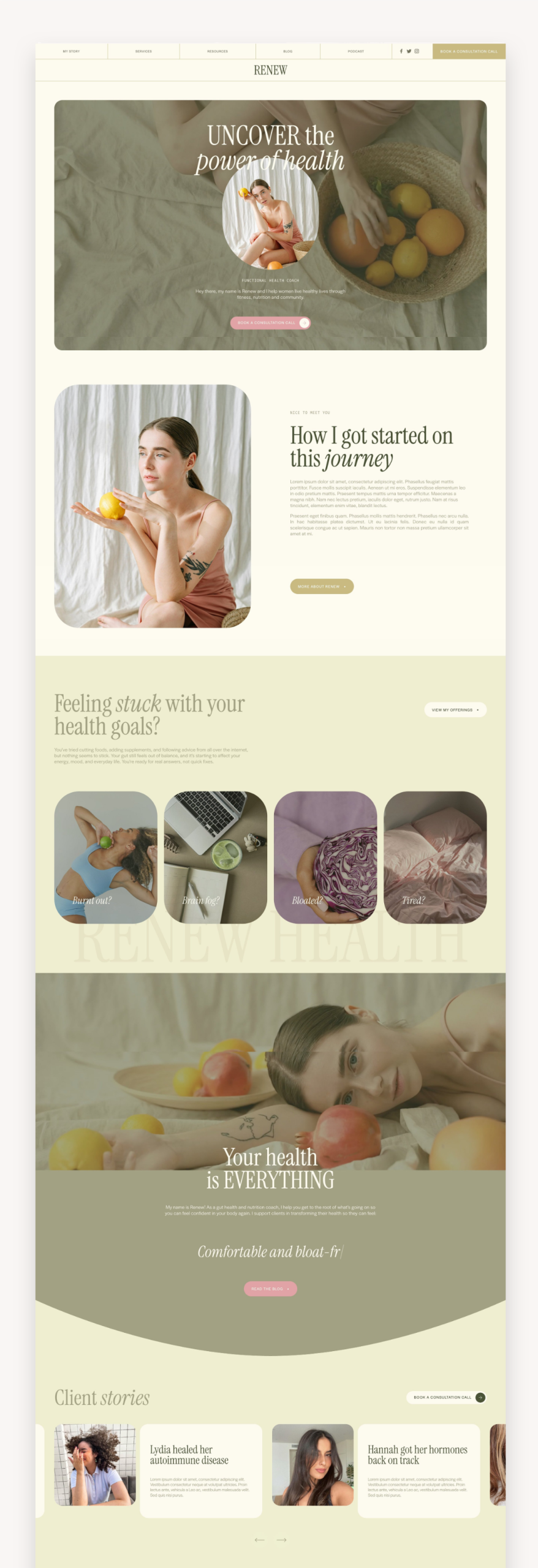 Renew Wellness Squarespace Template