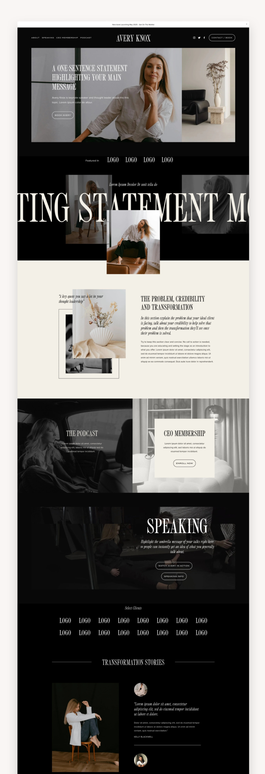 Avery Coach Squarespace Template