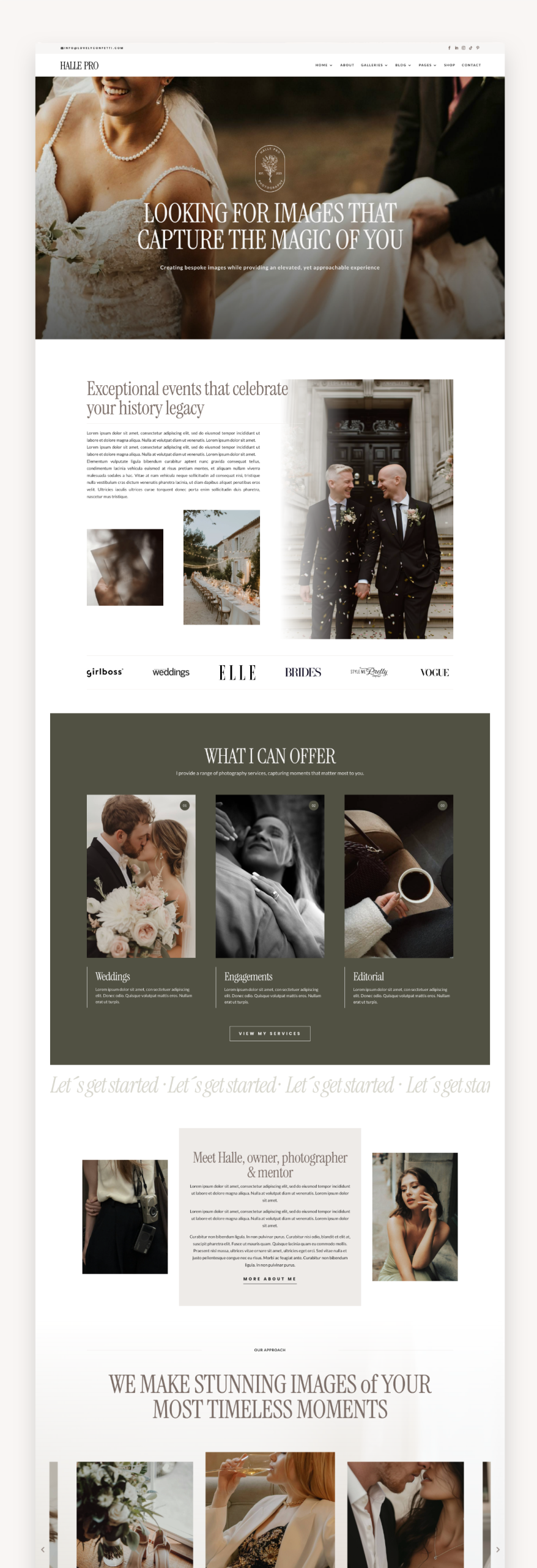 Photography WordPress Theme Halle Pro