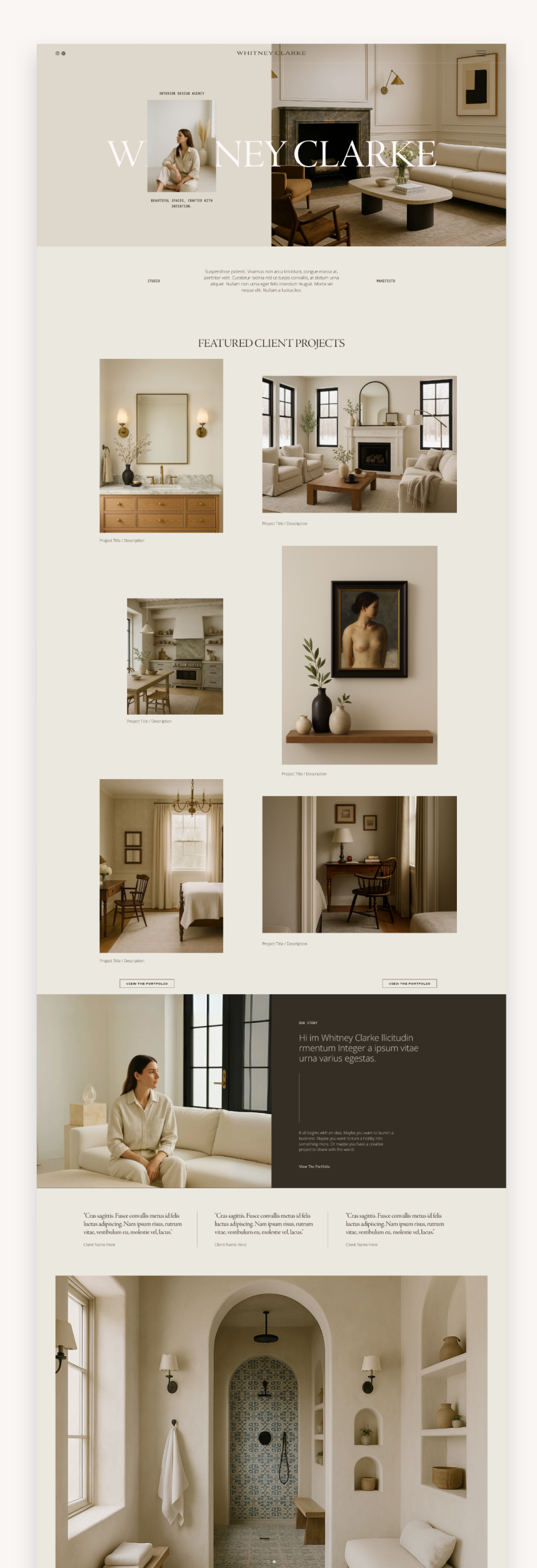 Clark Interior Designer Squarespace Template