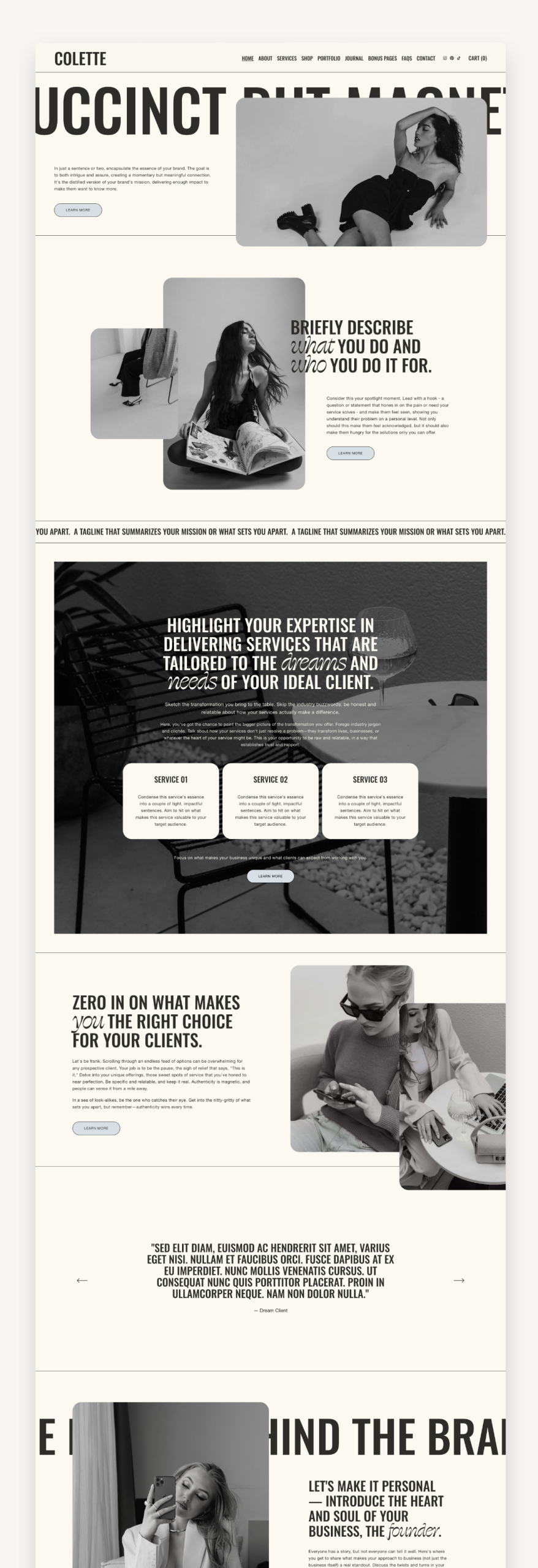 Colette Squarespace Template
