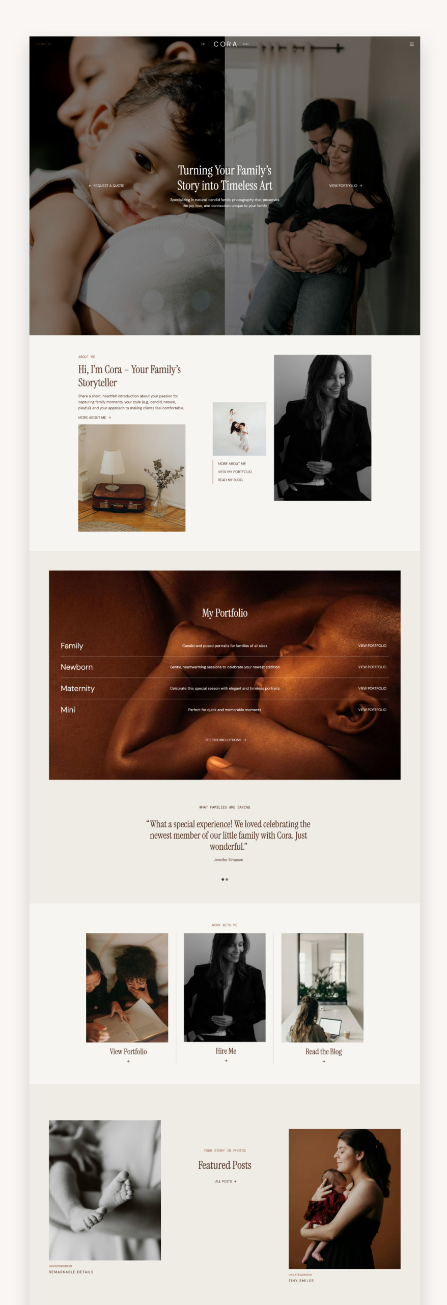 Cora Photography Kadence WordPress Template