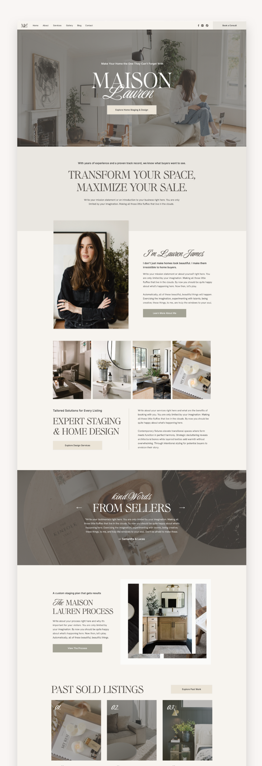 Lauren Interior Designer Showit Template