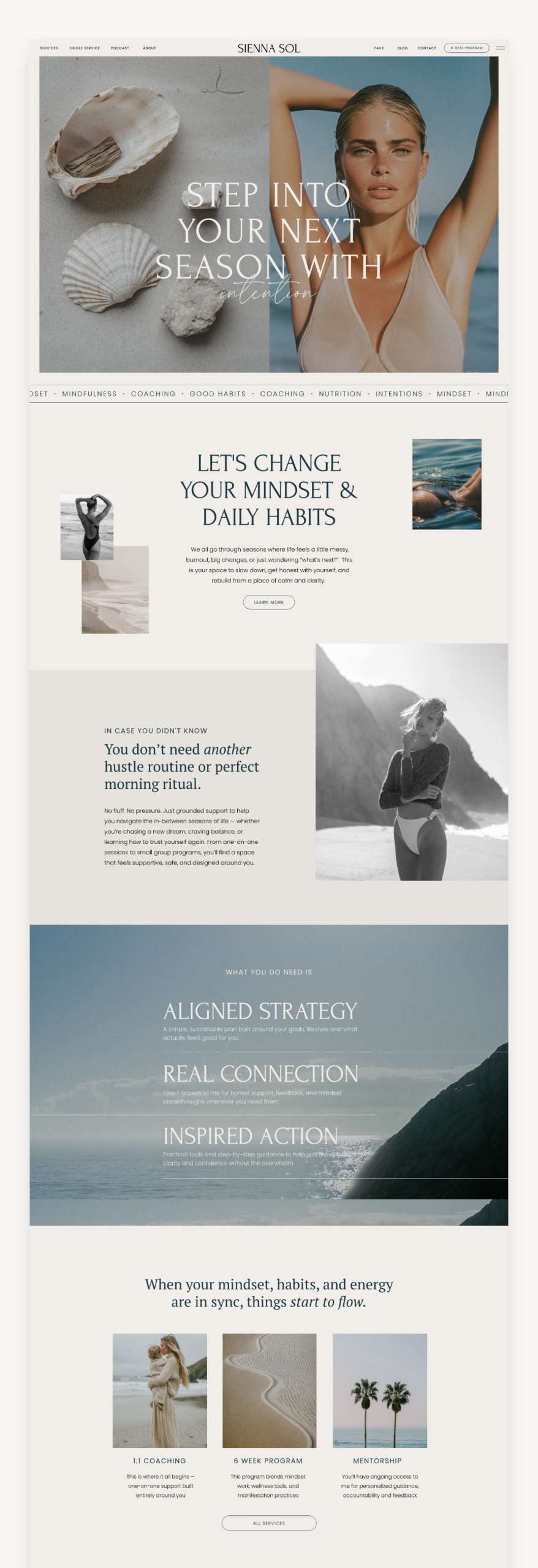 Sienna Sol Coach Showit Template