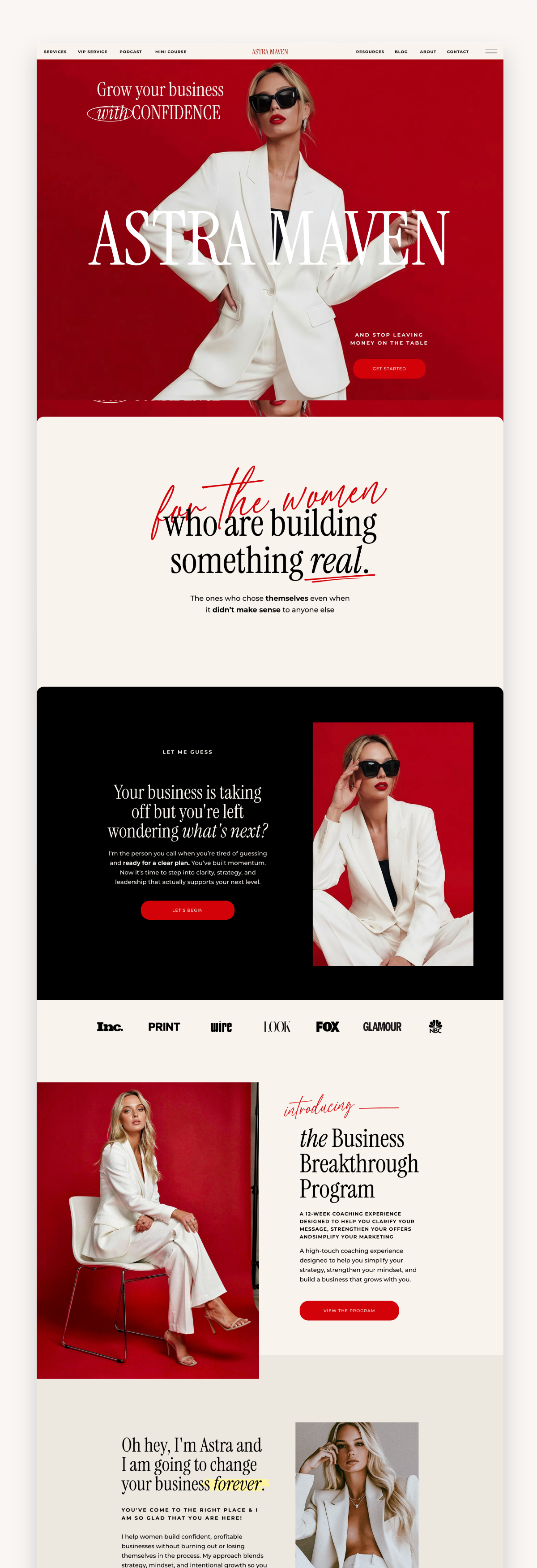 Astra Maven Business Coach Squarespace Template