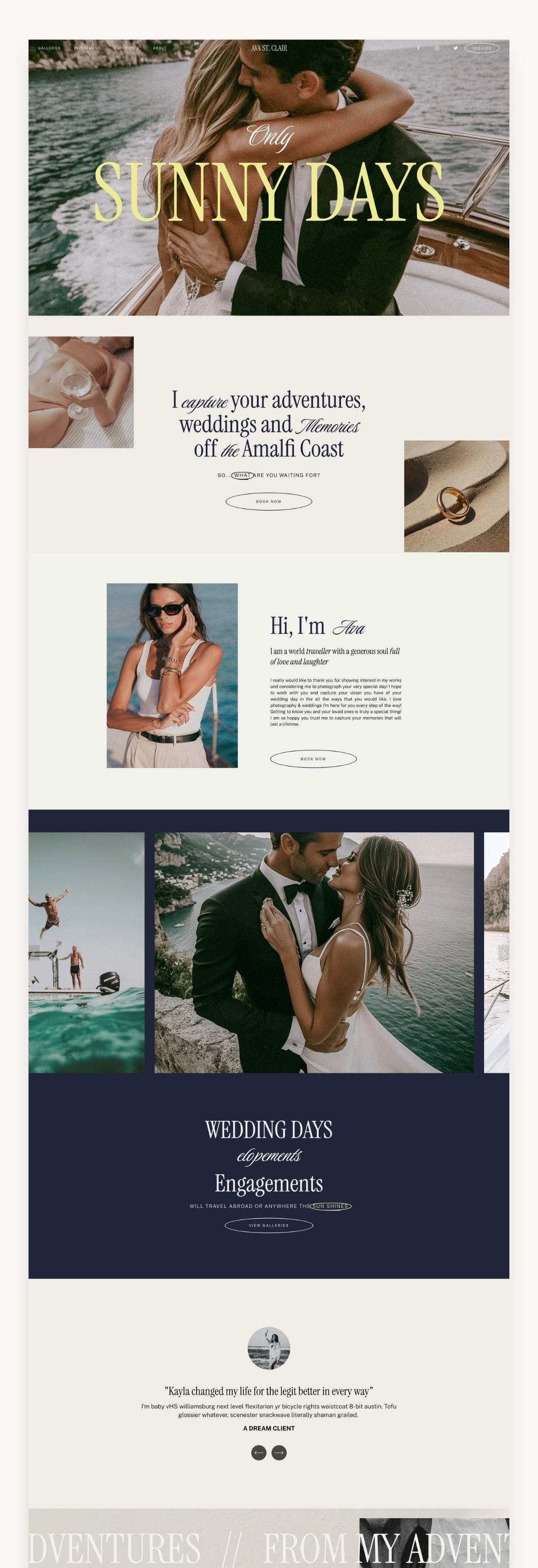 Ava St Clair Photography Squarespace Template