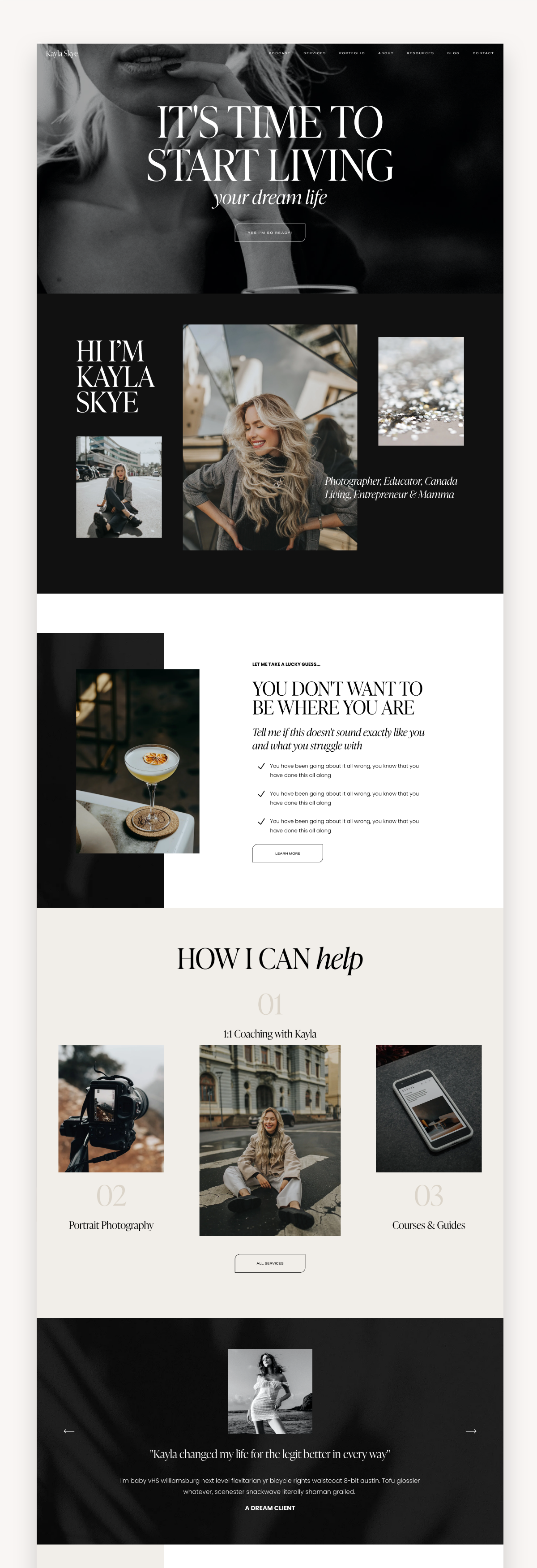 Kayla Skye Photography Squarespace Template