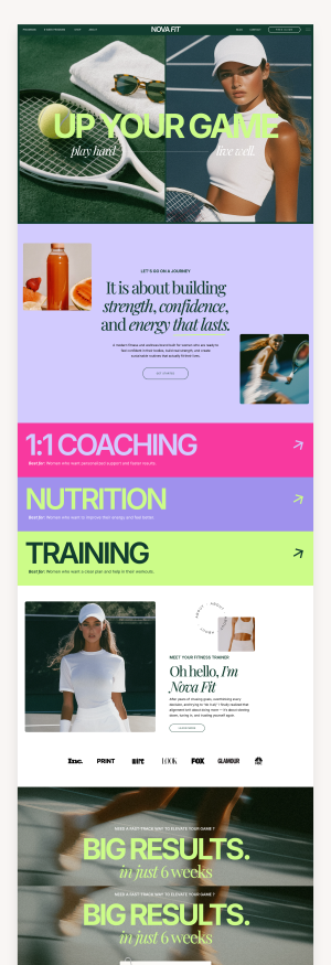 Nova Fit Showit Showit Template