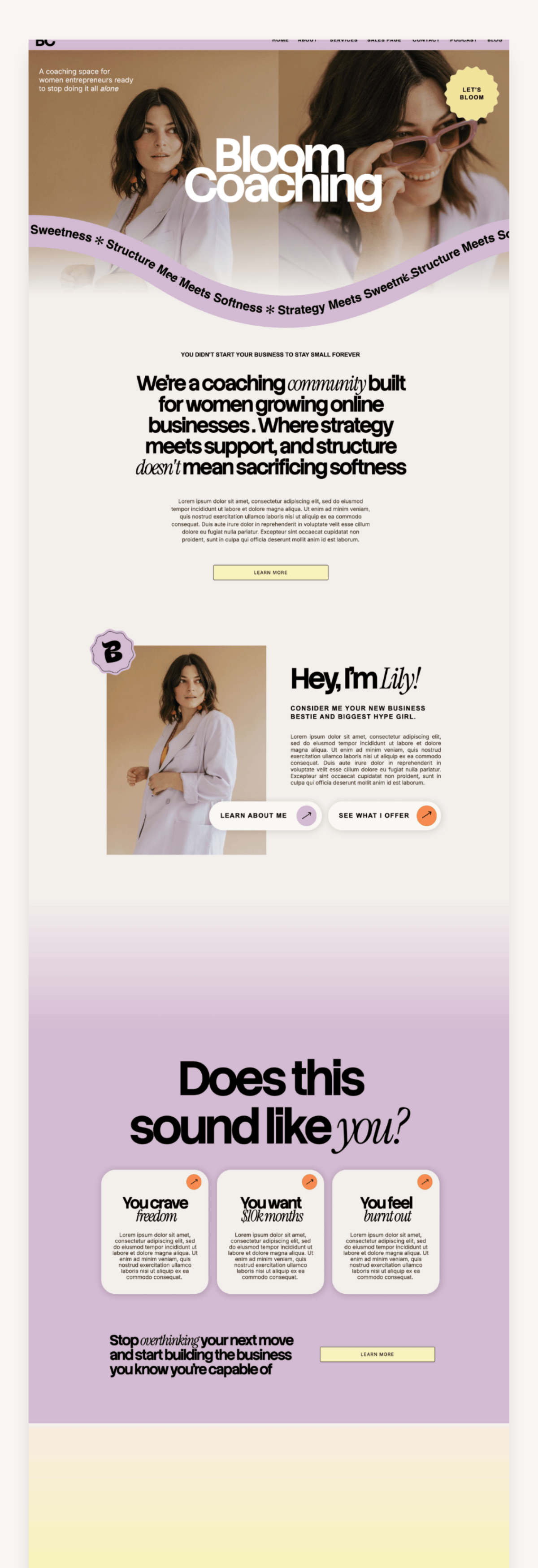 Bloom Coaching Showit Template
