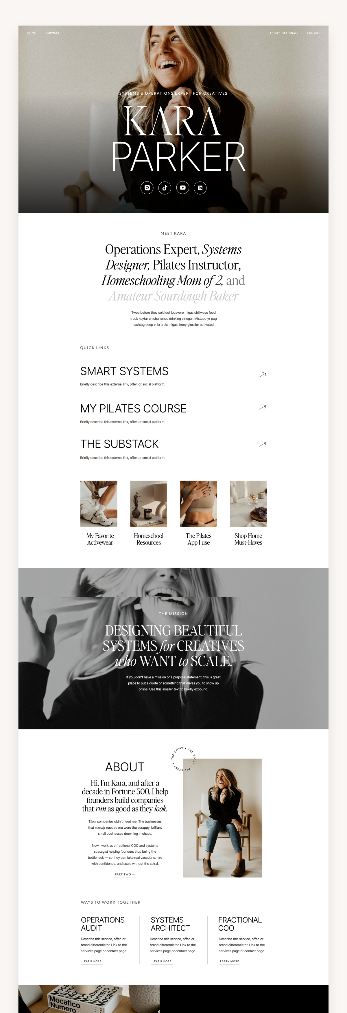 Espresso Martini Showit Template