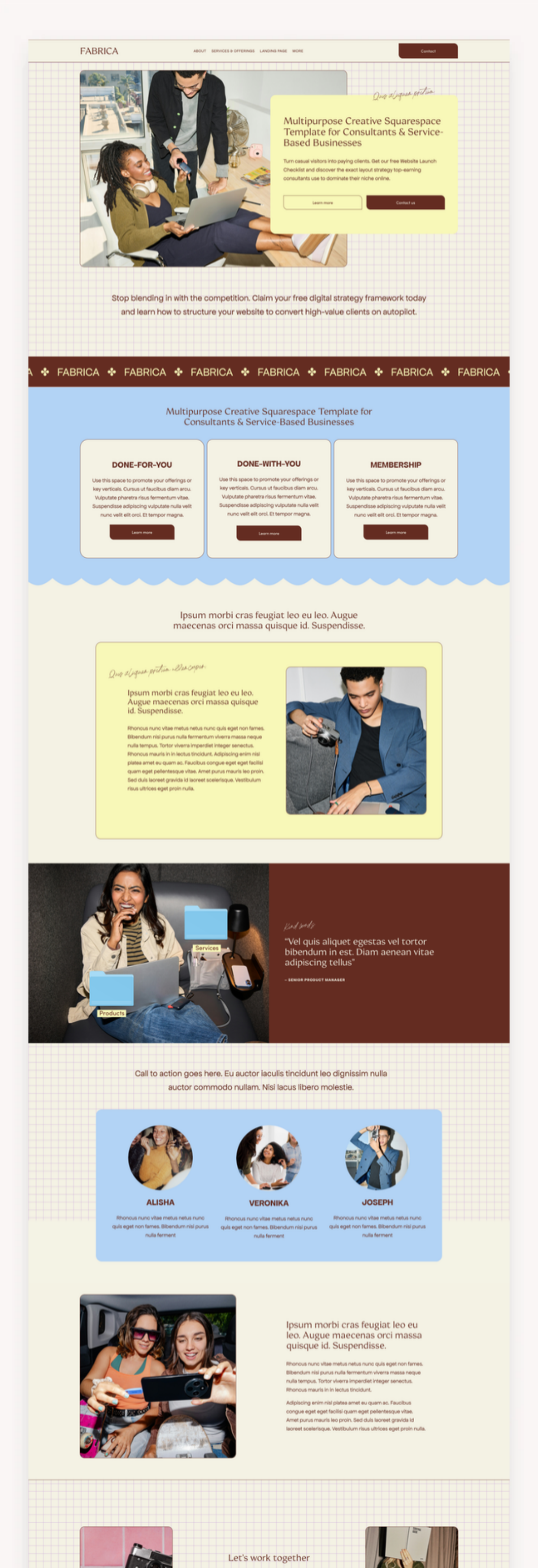 Fabrica Squarespace Template
