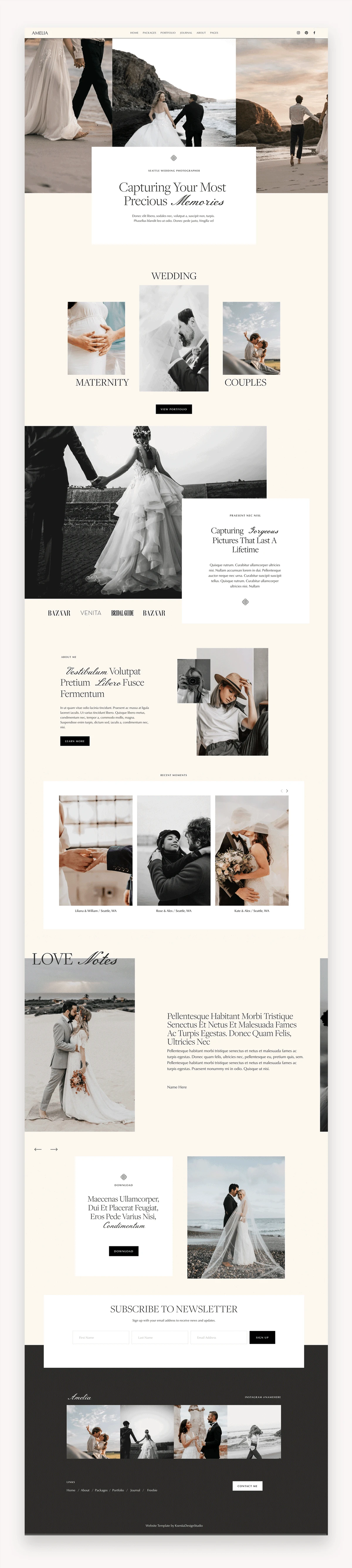 Amelia photography Squarespace template