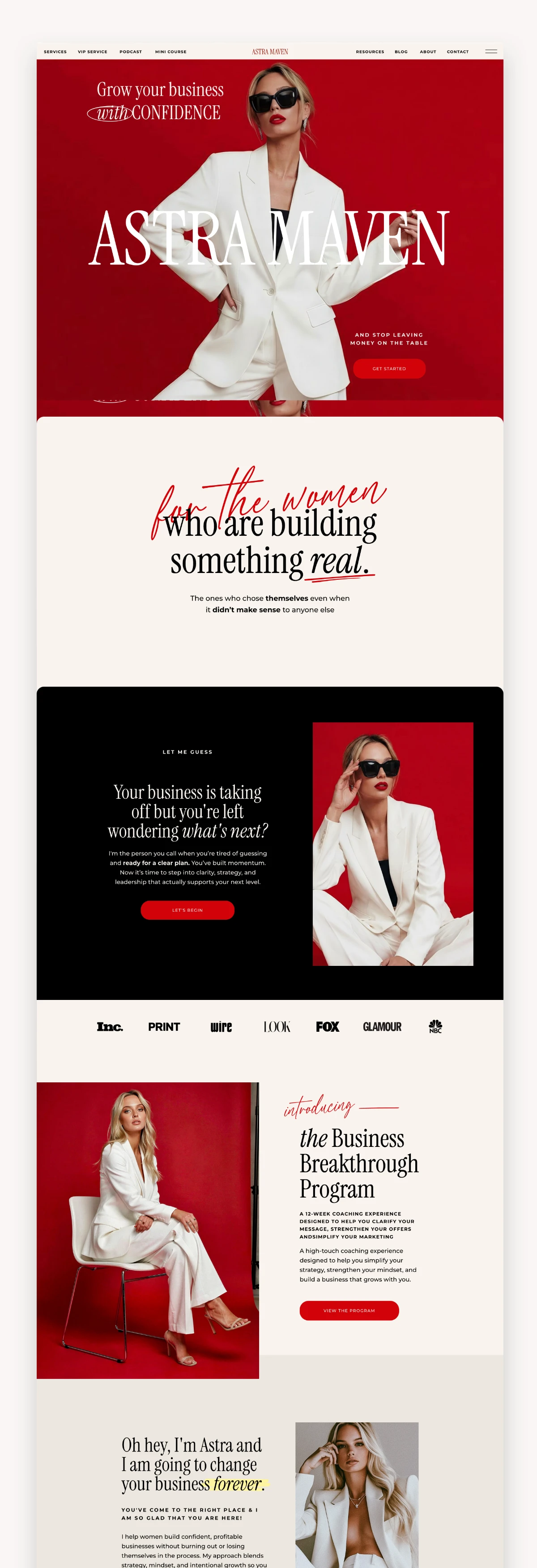 Astra Maven Business Coach Squarespace Template