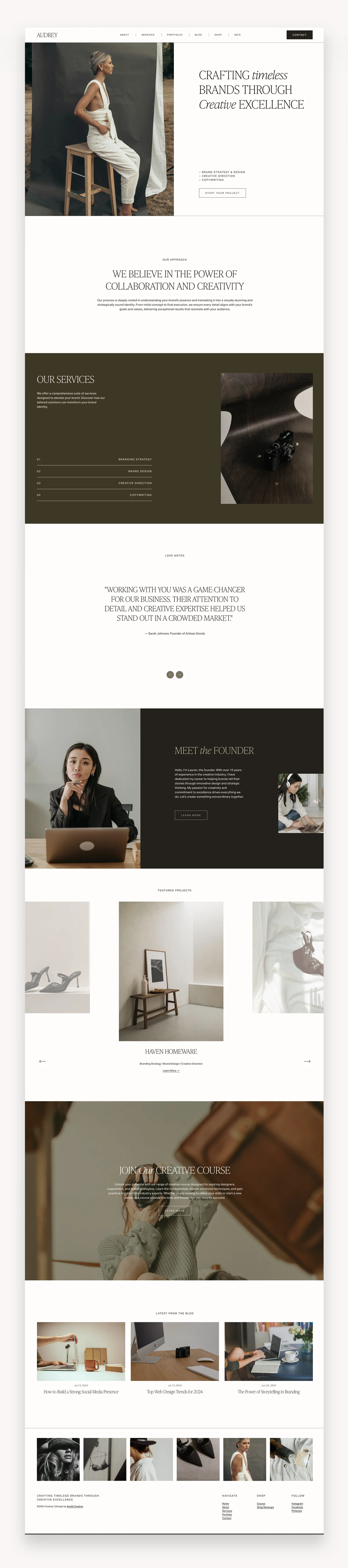 Audrey Squarespace Template