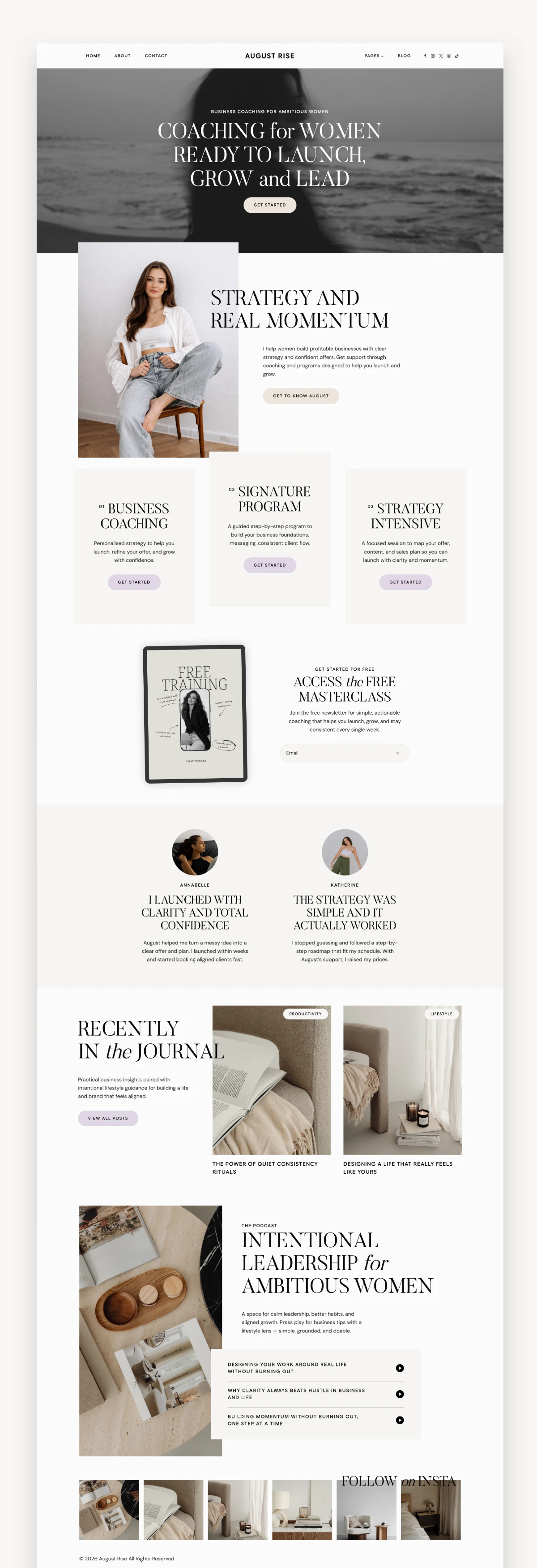 August WordPress Kadence Theme