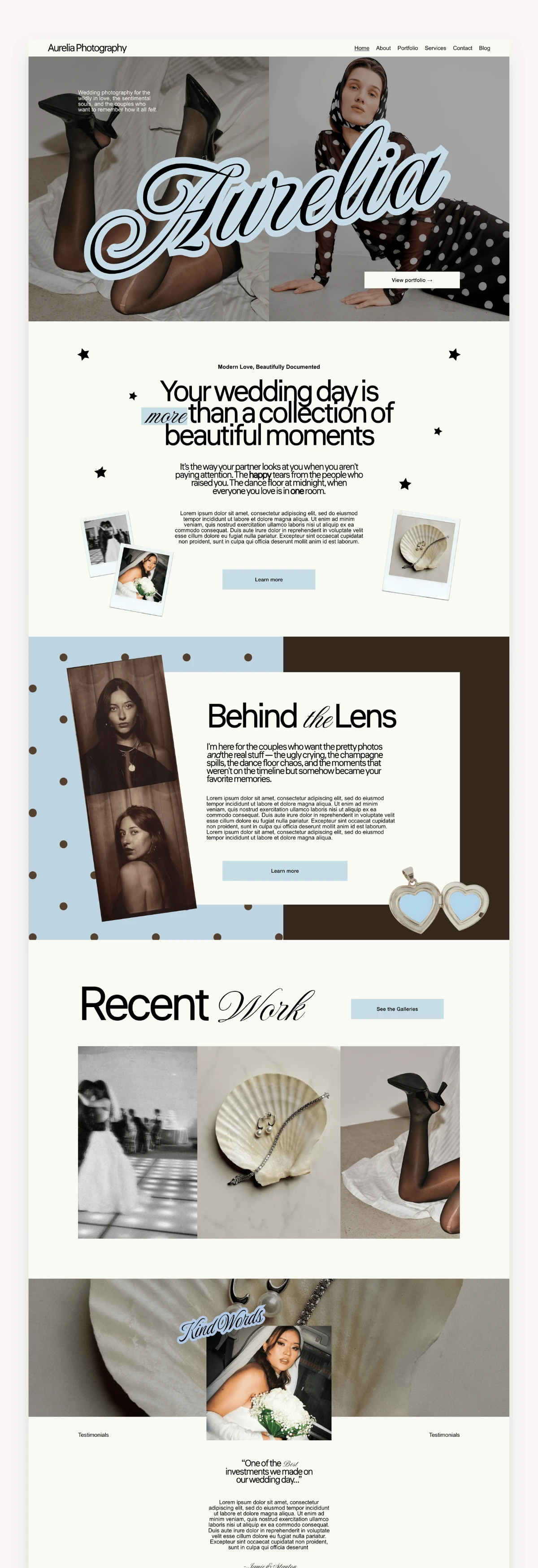 Aurelia photography Squarespace template