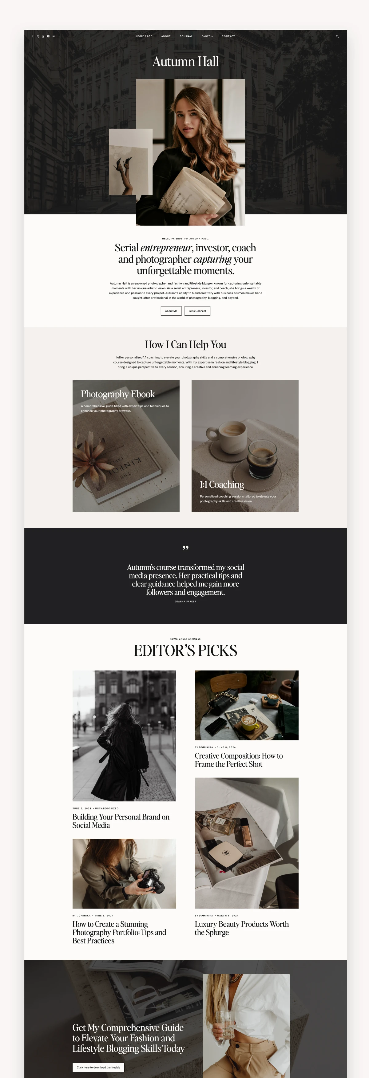 Autumn Hall WordPress Kadence Theme