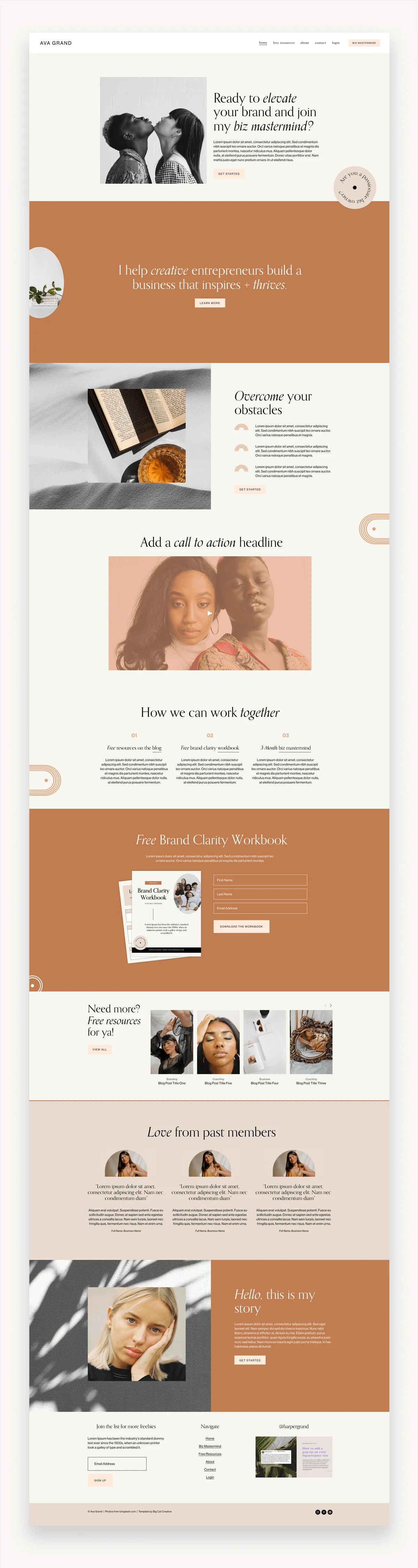 Ava Grand Squarespace Template