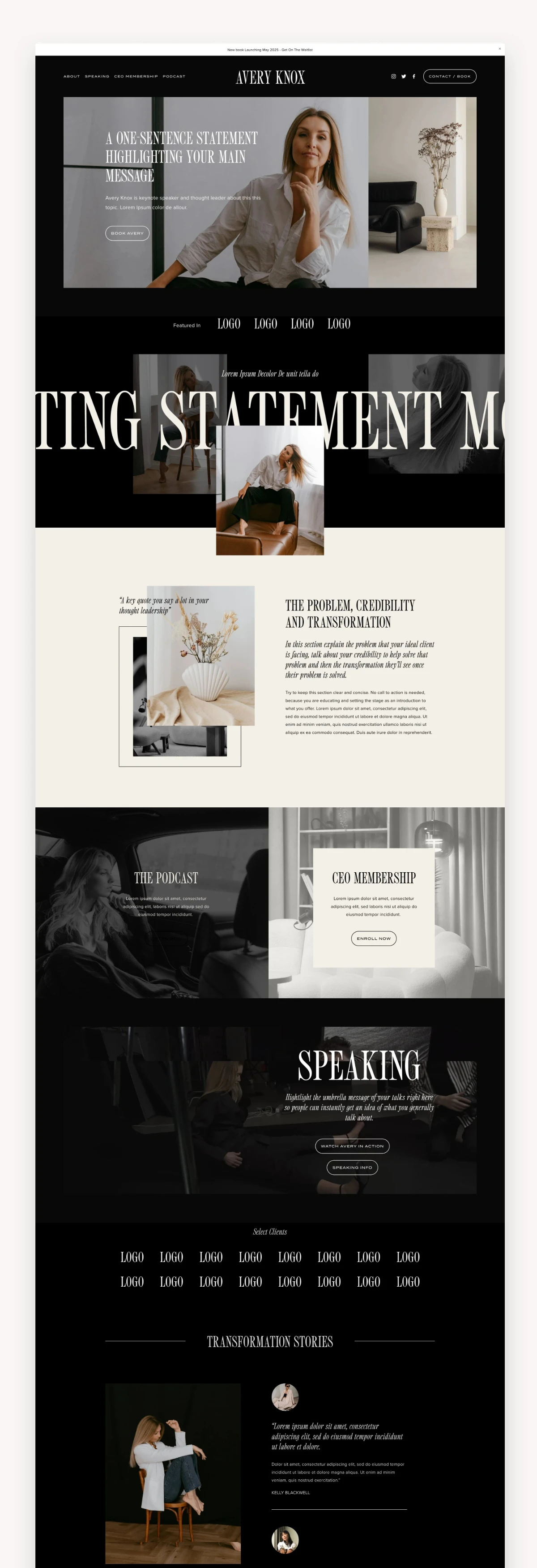Avery Coach Squarespace Template
