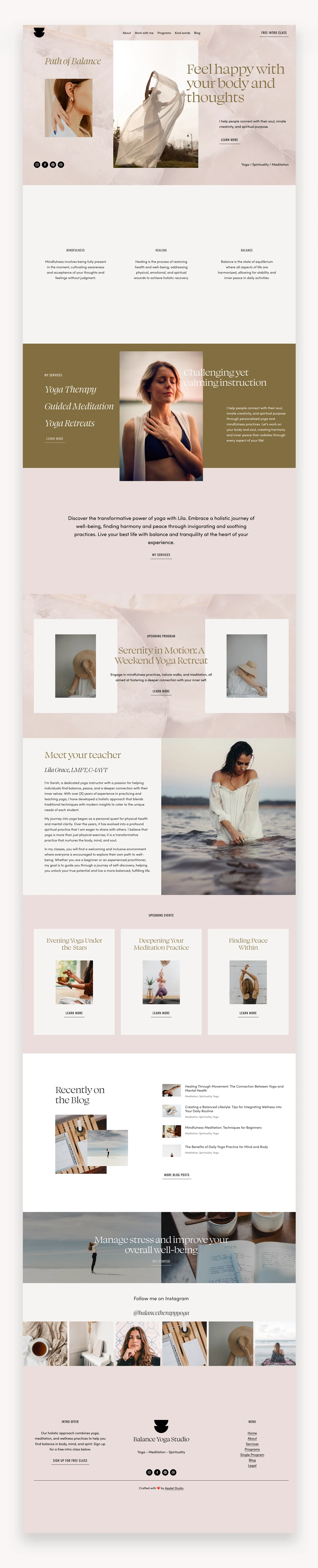 Balance Health Squarespace Template