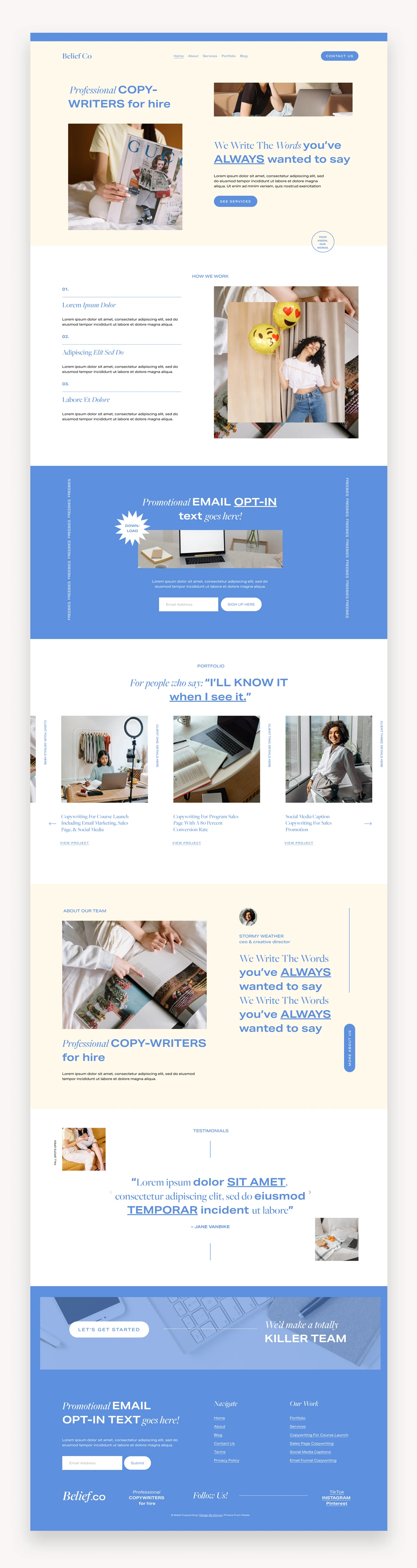 Belief Co Squarespace Template