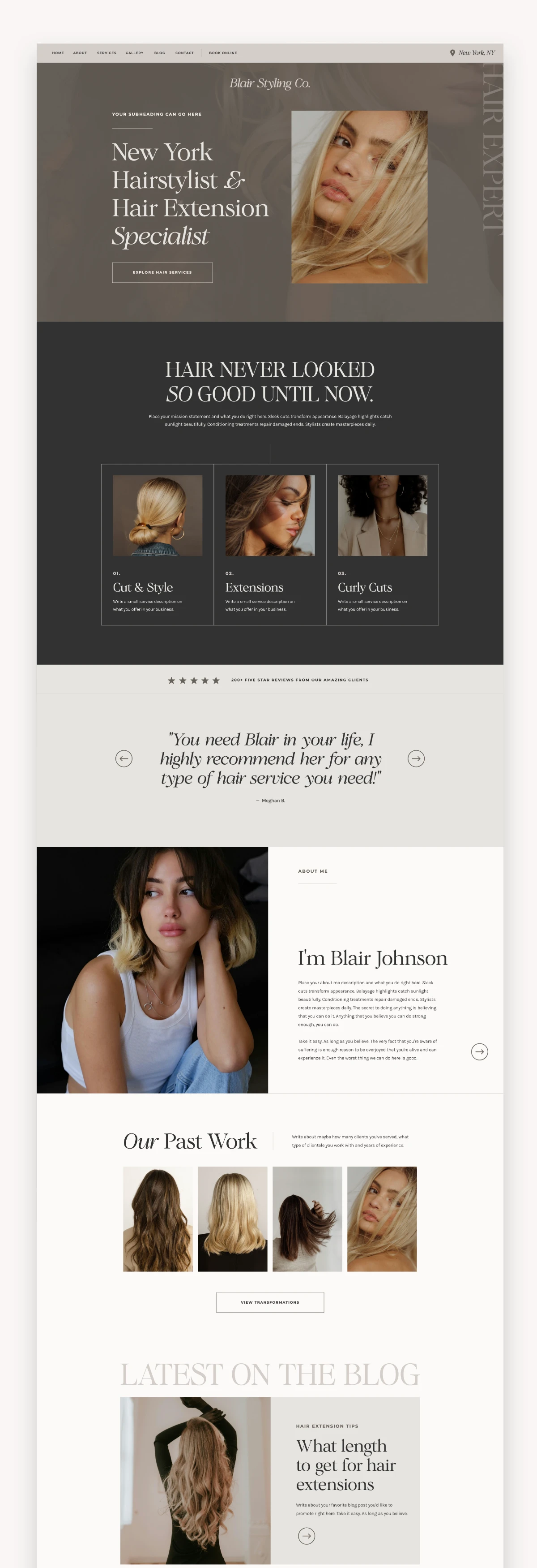 Blair Beauty Showit Template