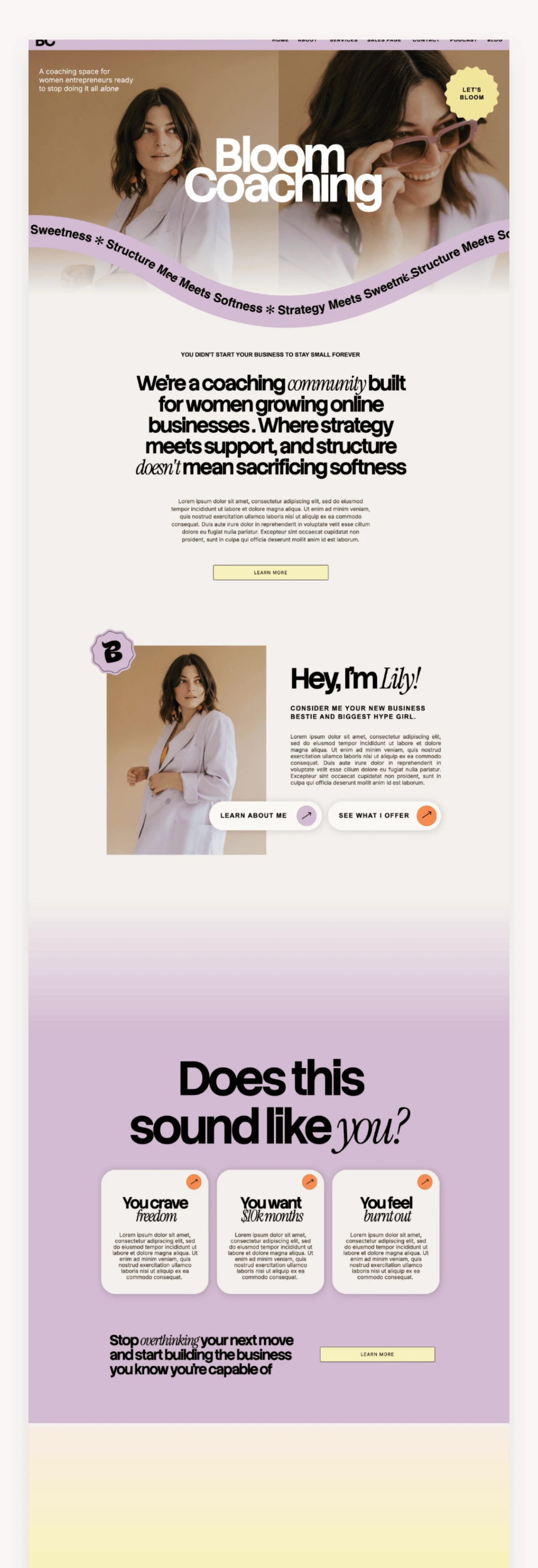 Bloom Coaching Showit Template