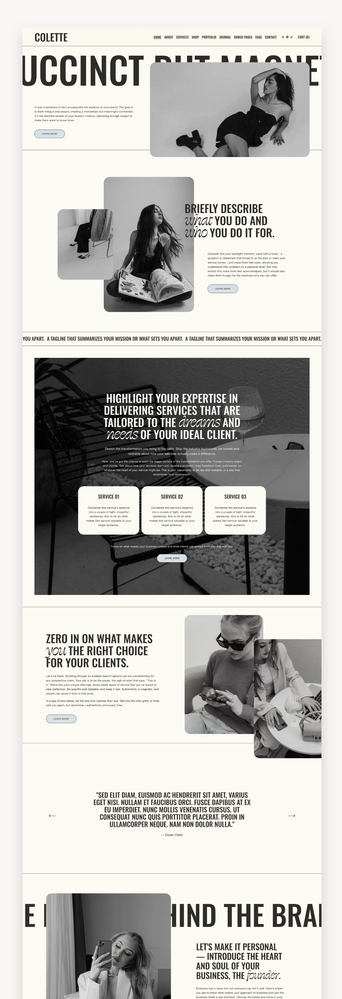 Colette Squarespace Template