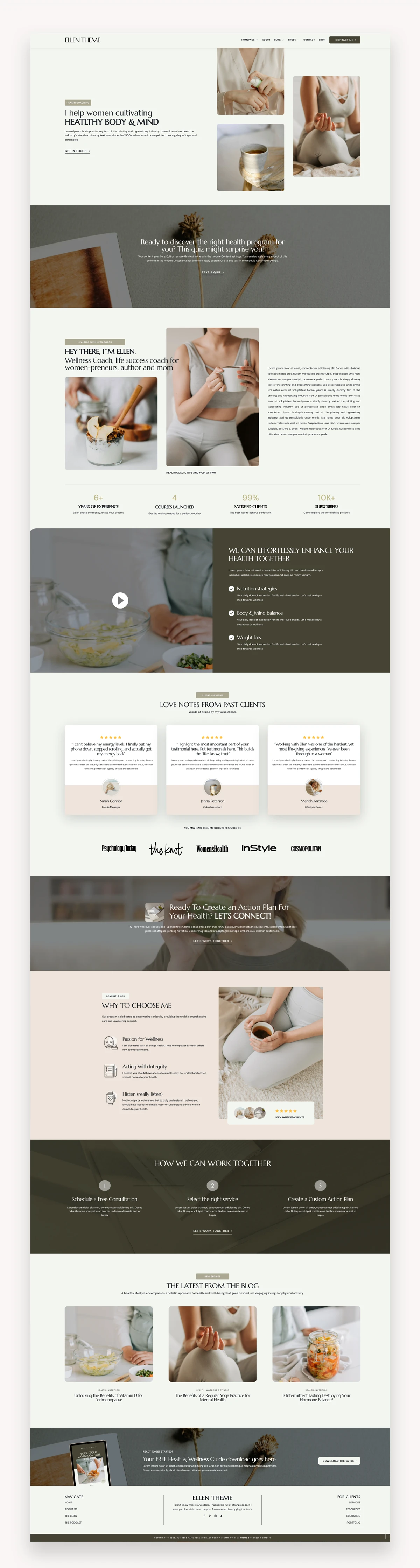 Ellen Health Divi Child Theme