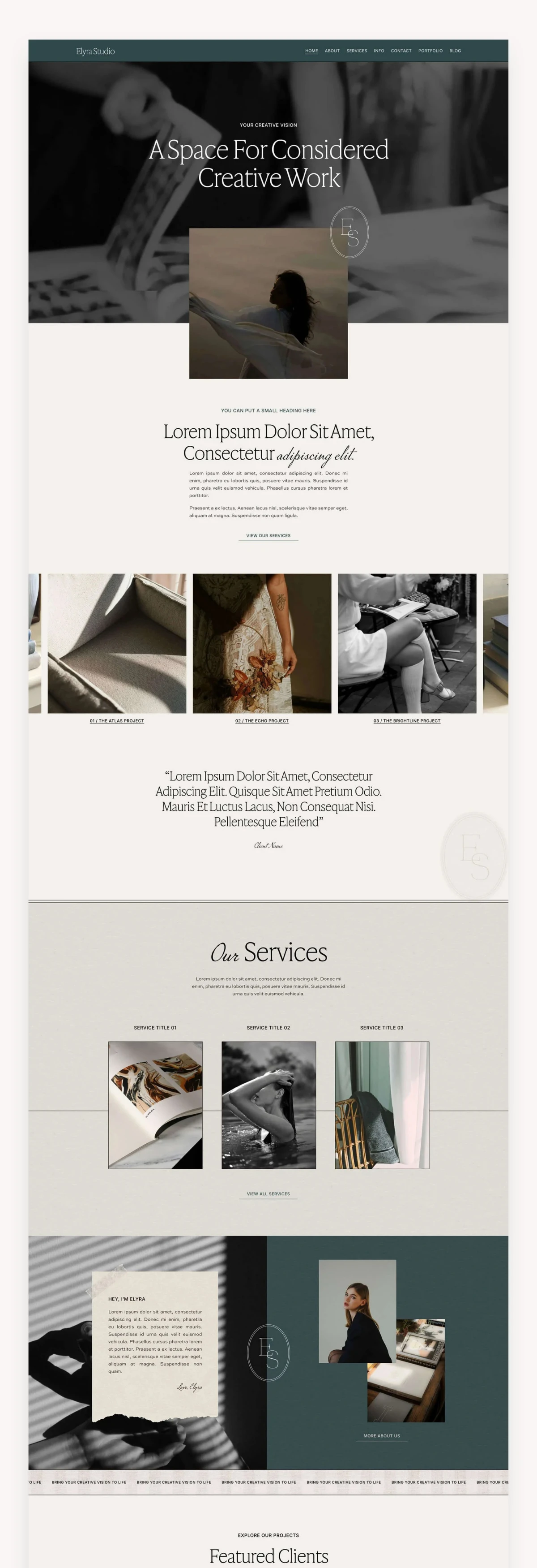 Elyra Studio Squarespace Template