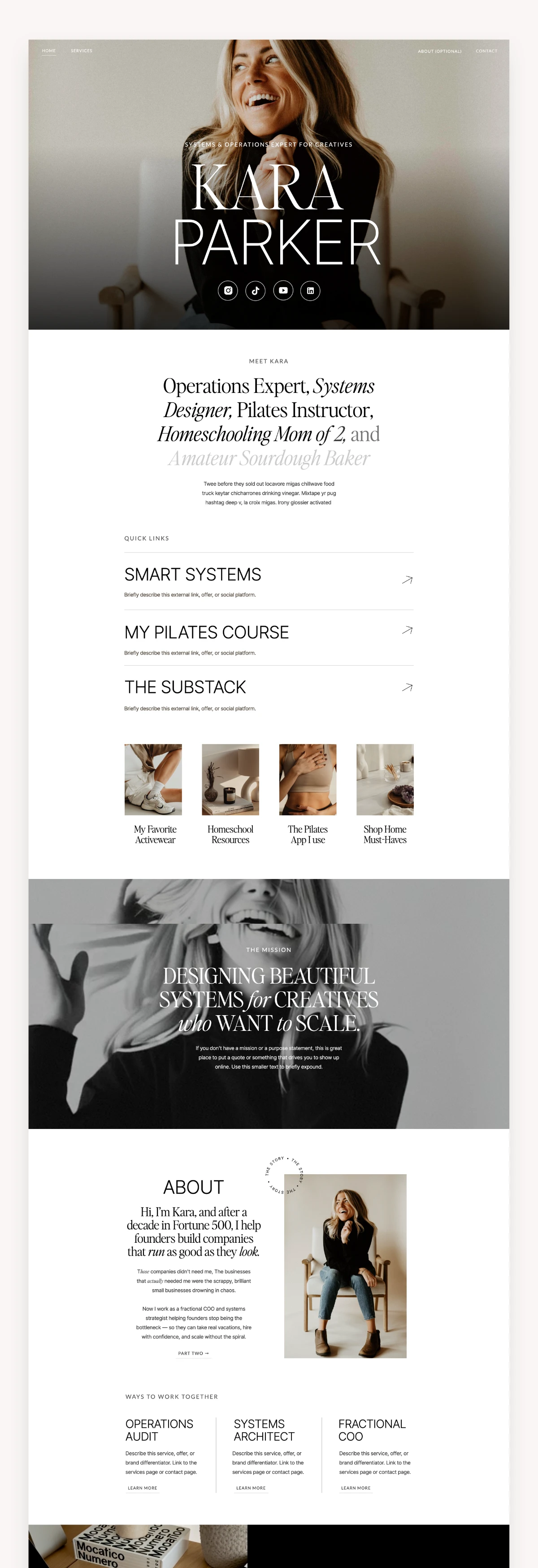 Espresso Martini Showit Template