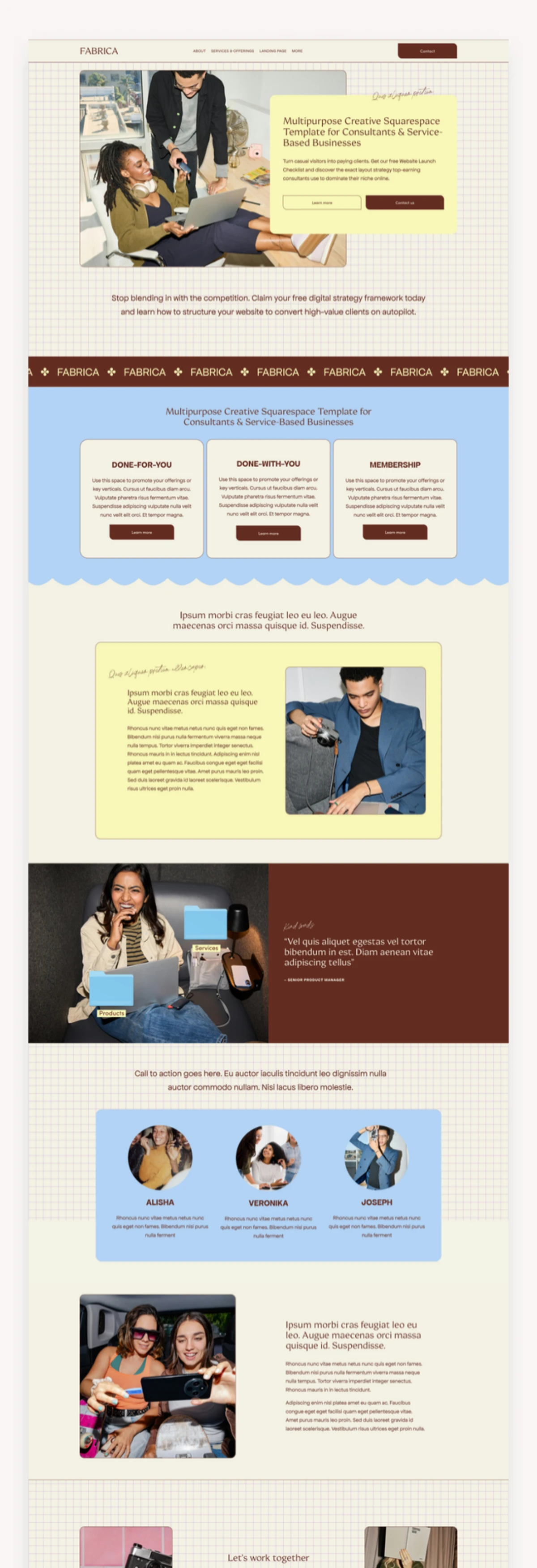 Fabrica Squarespace Template