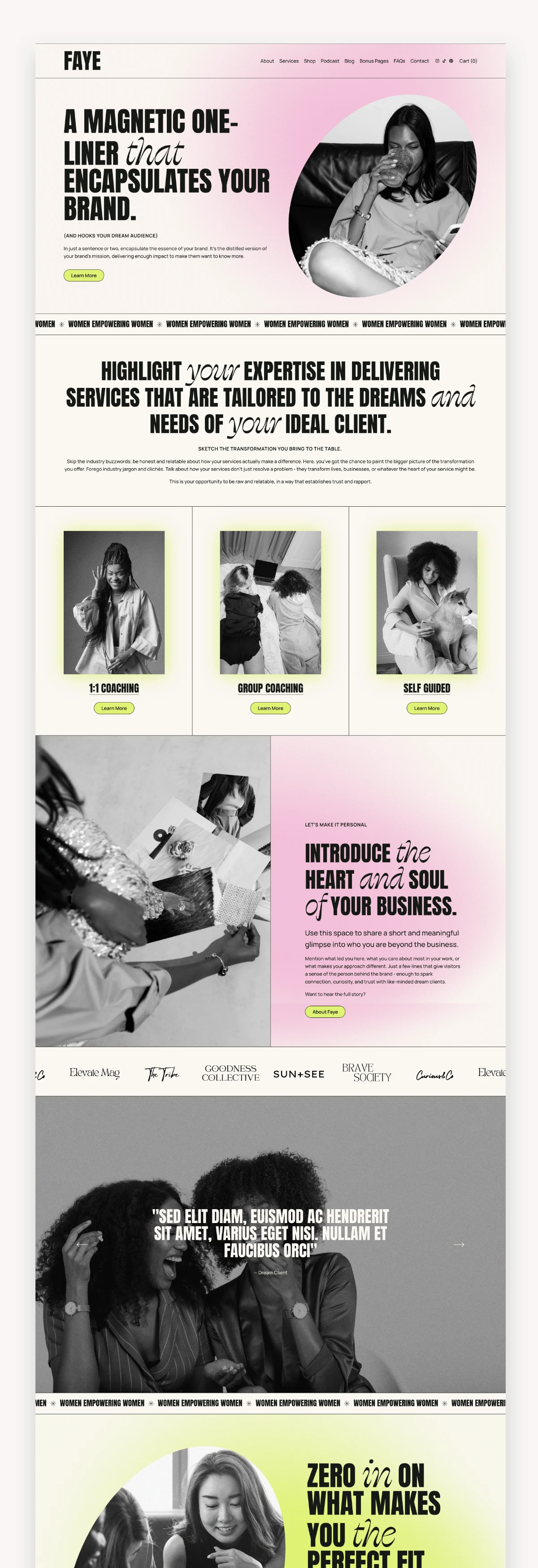Faye Squarespace Template