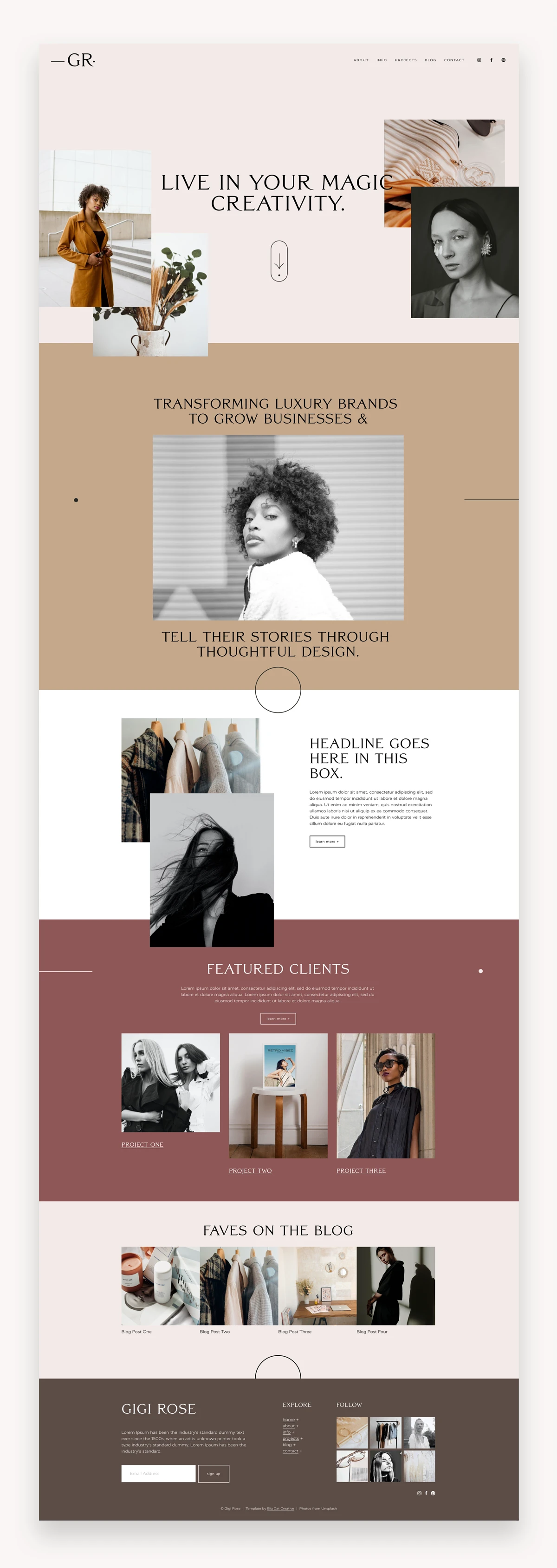 Gigi Rose Squarespace Template
