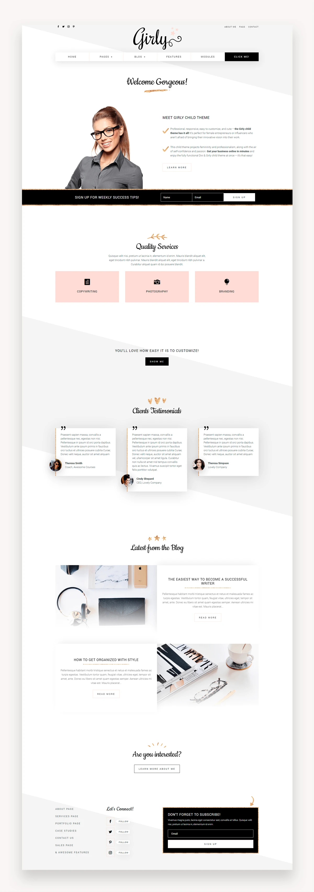 Girly - Divi Child Theme