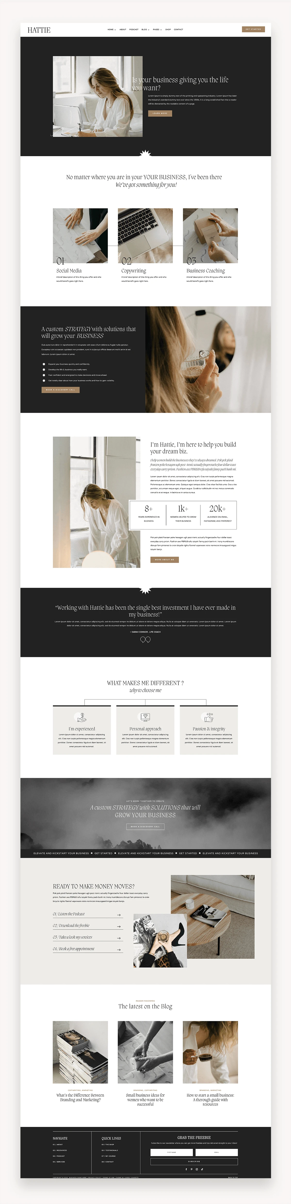 Hattie Business Divi Child Theme